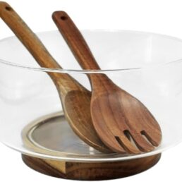 23cm Glass Salad Bowl Set