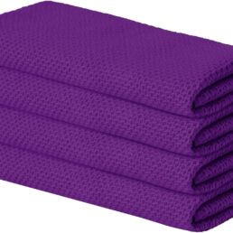Artoid Mode 100% Cotton Purple Waffle Weave Kitchen Dish Cloths