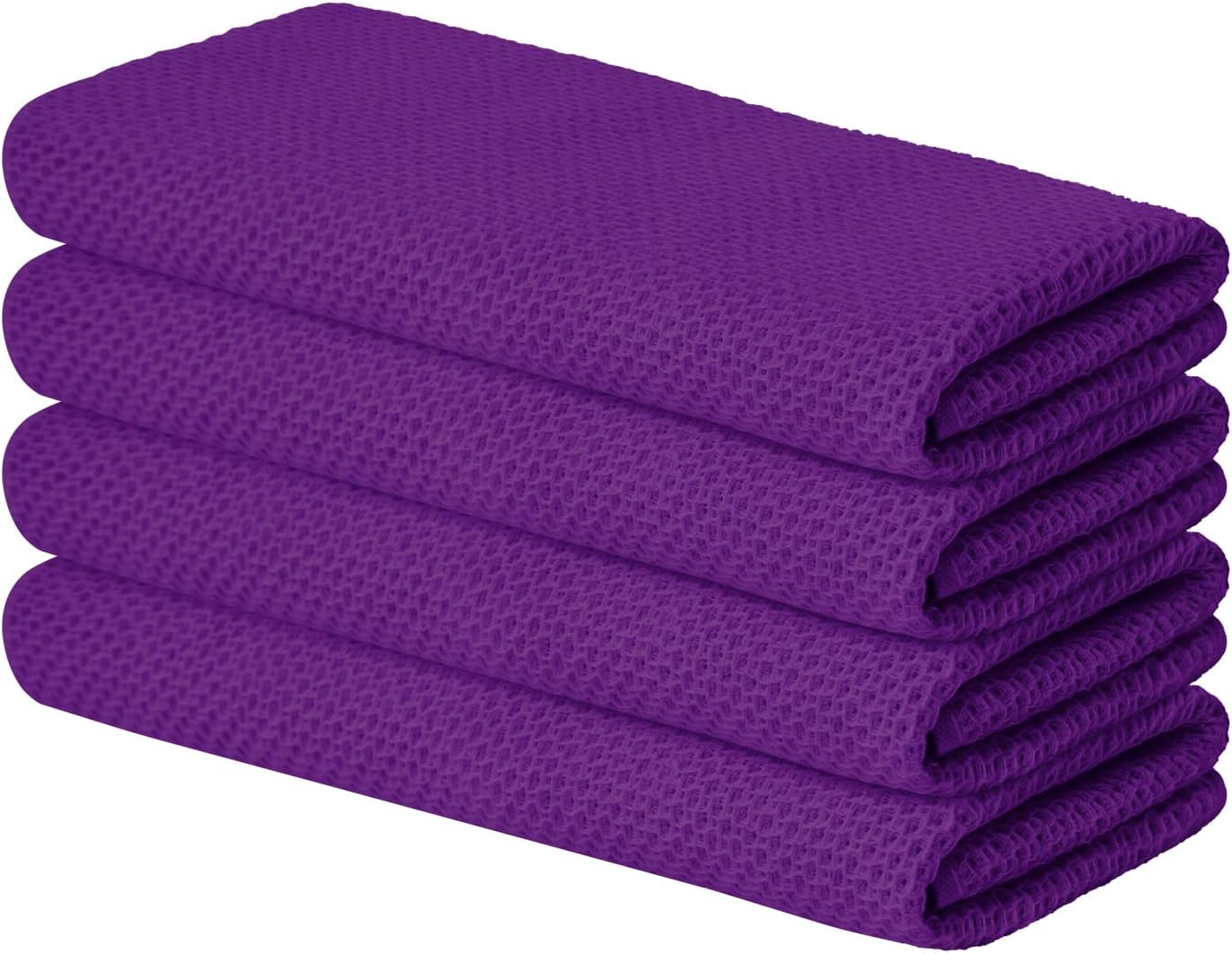 Artoid Mode 100% Cotton Purple Waffle Weave Kitchen Dish Cloths