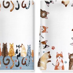 Cute Cat Microfiber Kitchen Towels