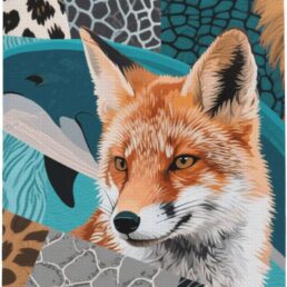 Microfiber Kitchen Towels - Animal Texture Fox Soft Absorbent Quick Drying Dish Towel