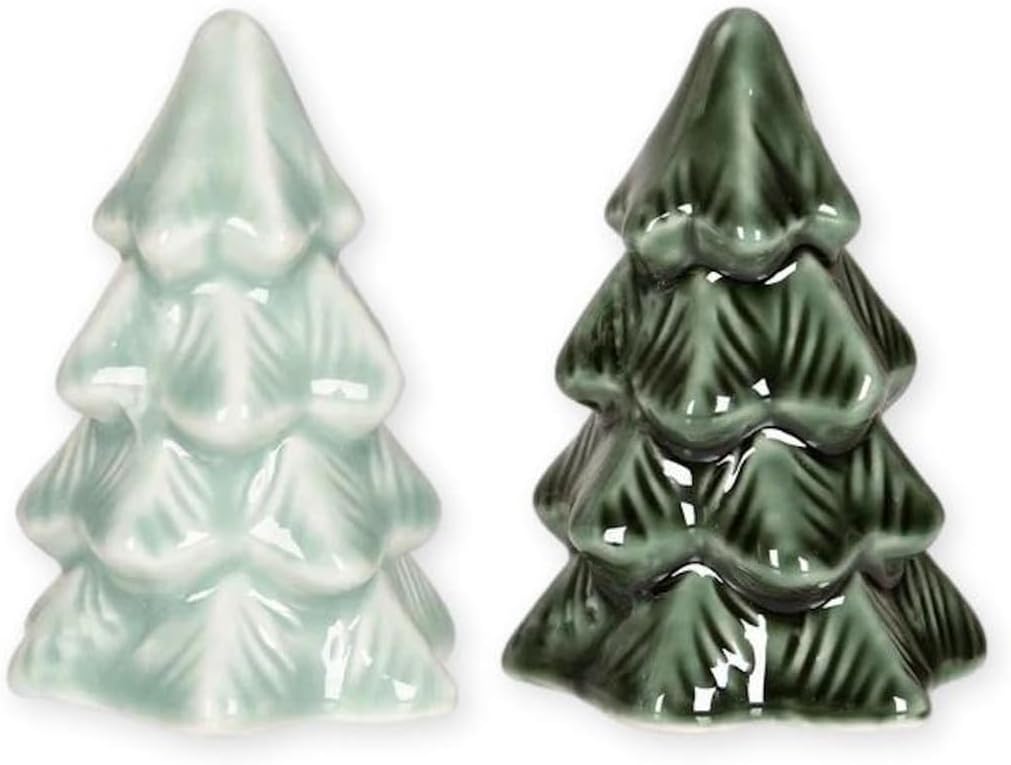 The Bridge Collection 3″ Green Christmas Pine Tree Salt and Pepper Shakers