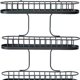 Spectrum Yumi 3-Tier Spice Rack (Black) | Dining Table & Kitchen Counter Organizer