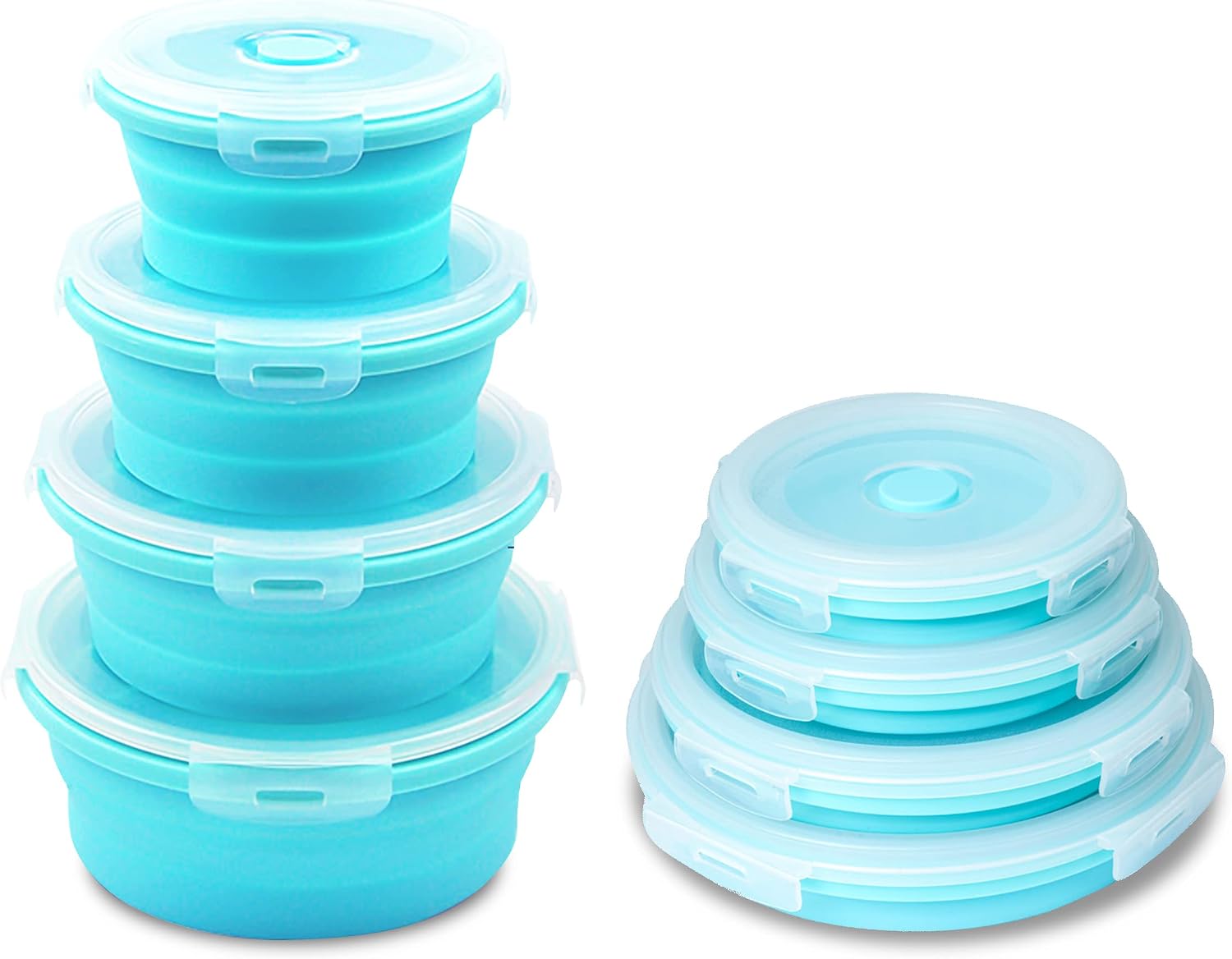 4 Pack Collapsible Silicone Food Storage Containers