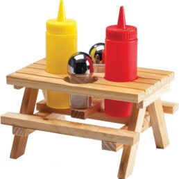 Wooden Table Condiment Holder