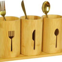 Bamboo Silverware Organizer