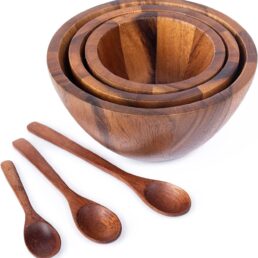 Wooden Salad Bowl Set