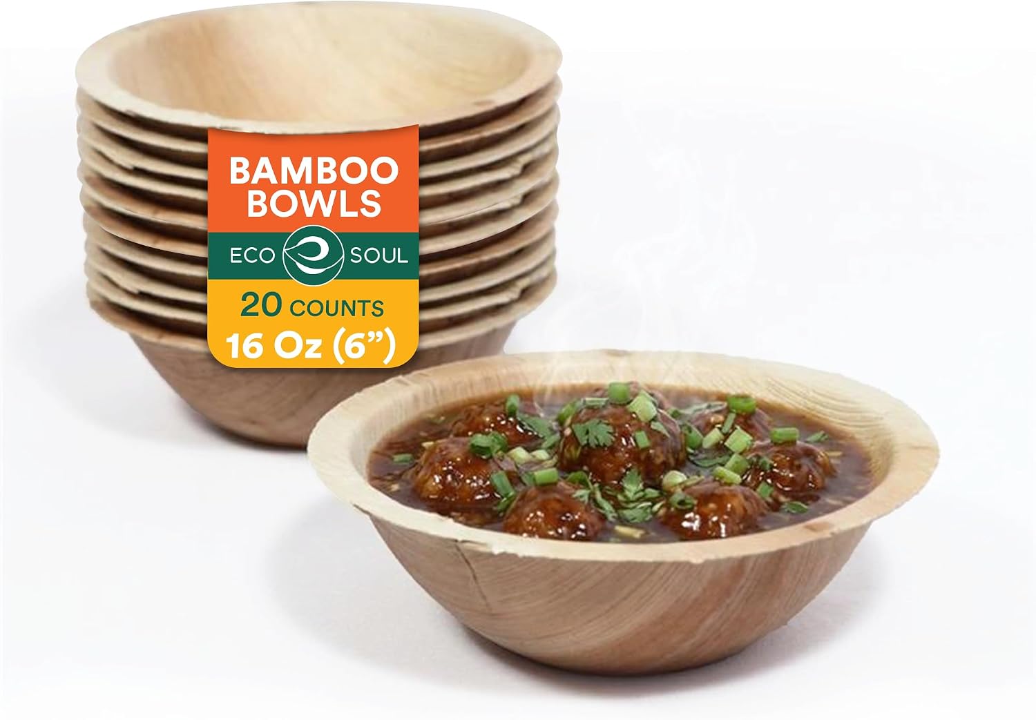 ECO SOUL 16 Oz Bamboo Bowls