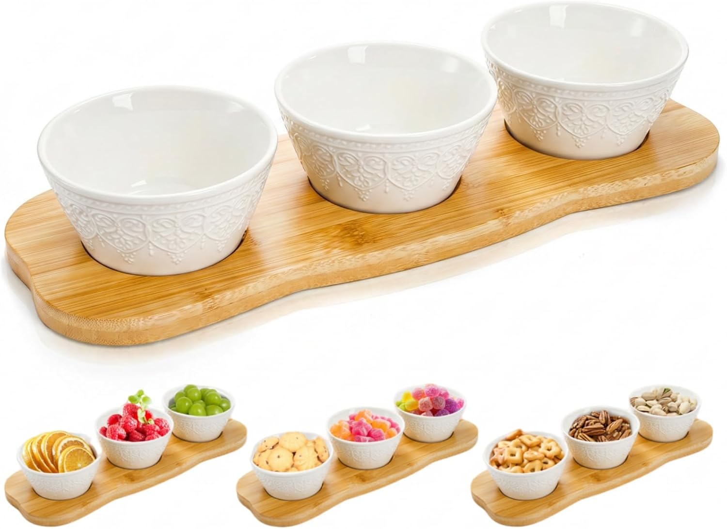 Covzoe 3 Pack Chips and Dip Serving Bowl