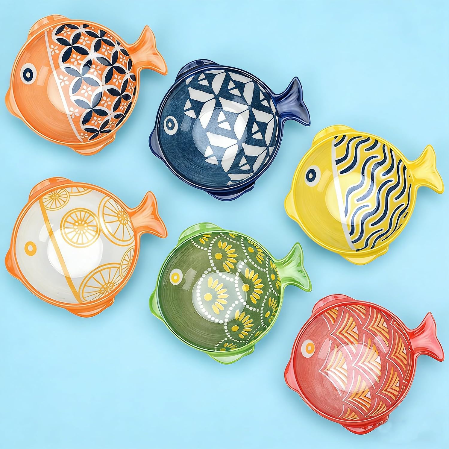 Decorative Ceramic Bowls 6 Pack