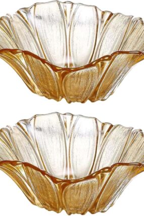 Amber Sunflower Shaped Serving Bowl