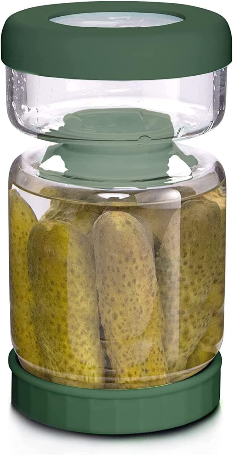 WhiteRhino Glass Pickle Jar with Strainer Hourglass