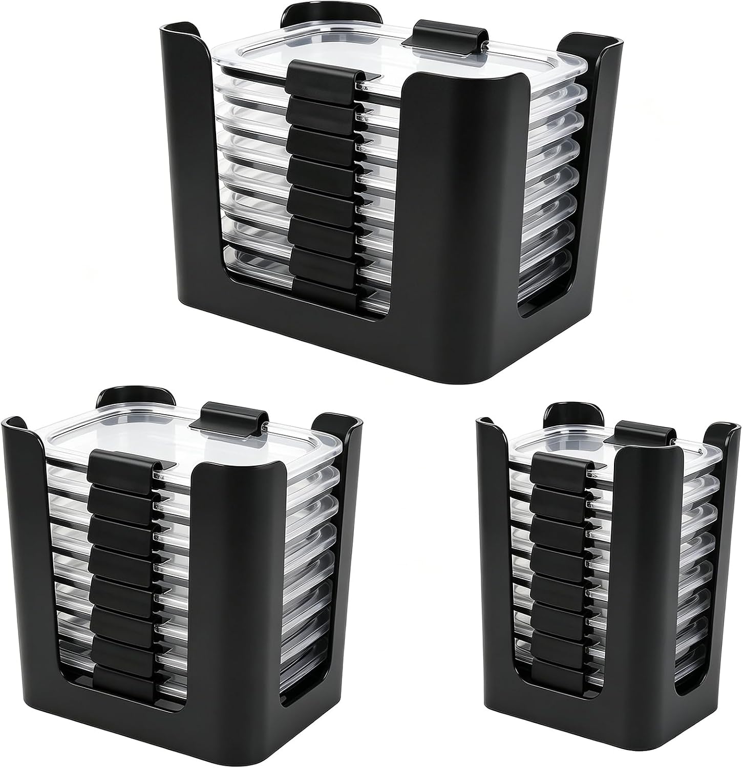 3 Pack Food Container Lid Organizer Stackable Lid Holder Rack