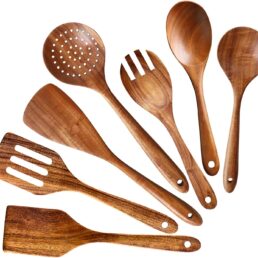 7 Pcs Acacia Wood Cooking Utensils
