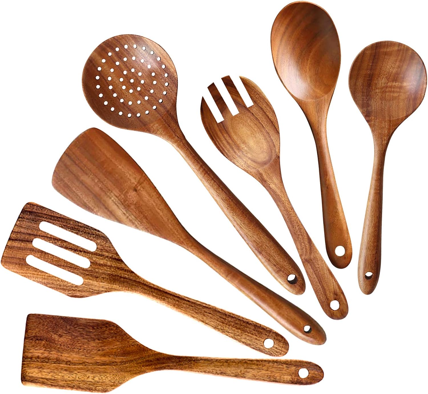 7 Pcs Acacia Wood Cooking Utensils