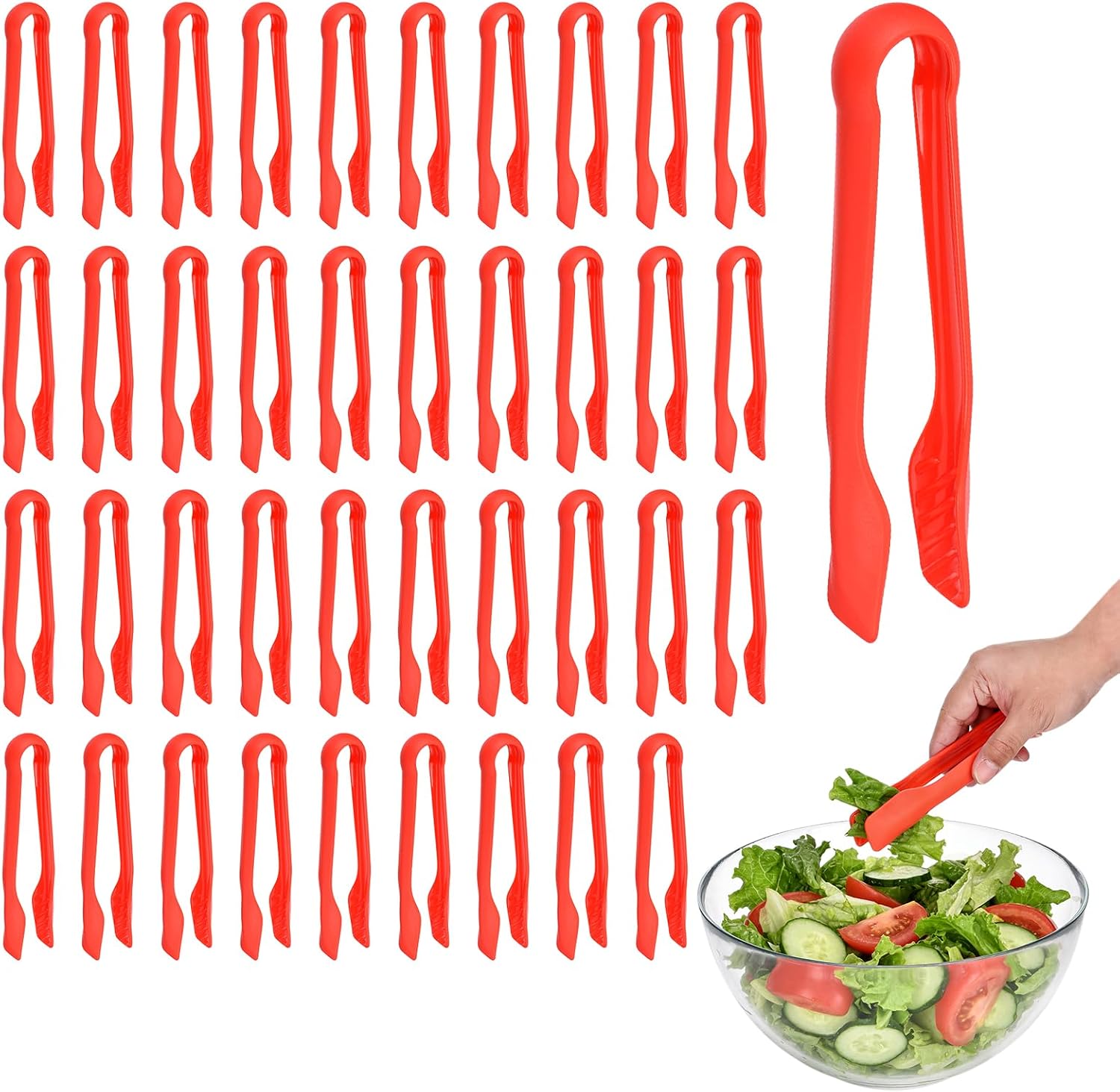 uxcell 40 Pcs Plastic Serving Tongs