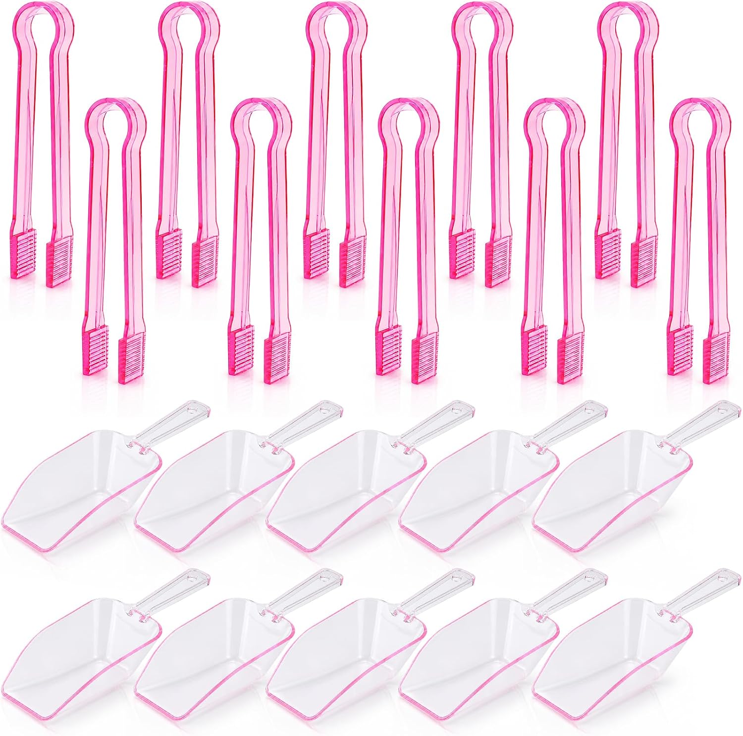 20 Pcs Plastic Serving Tongs and Scoops Set