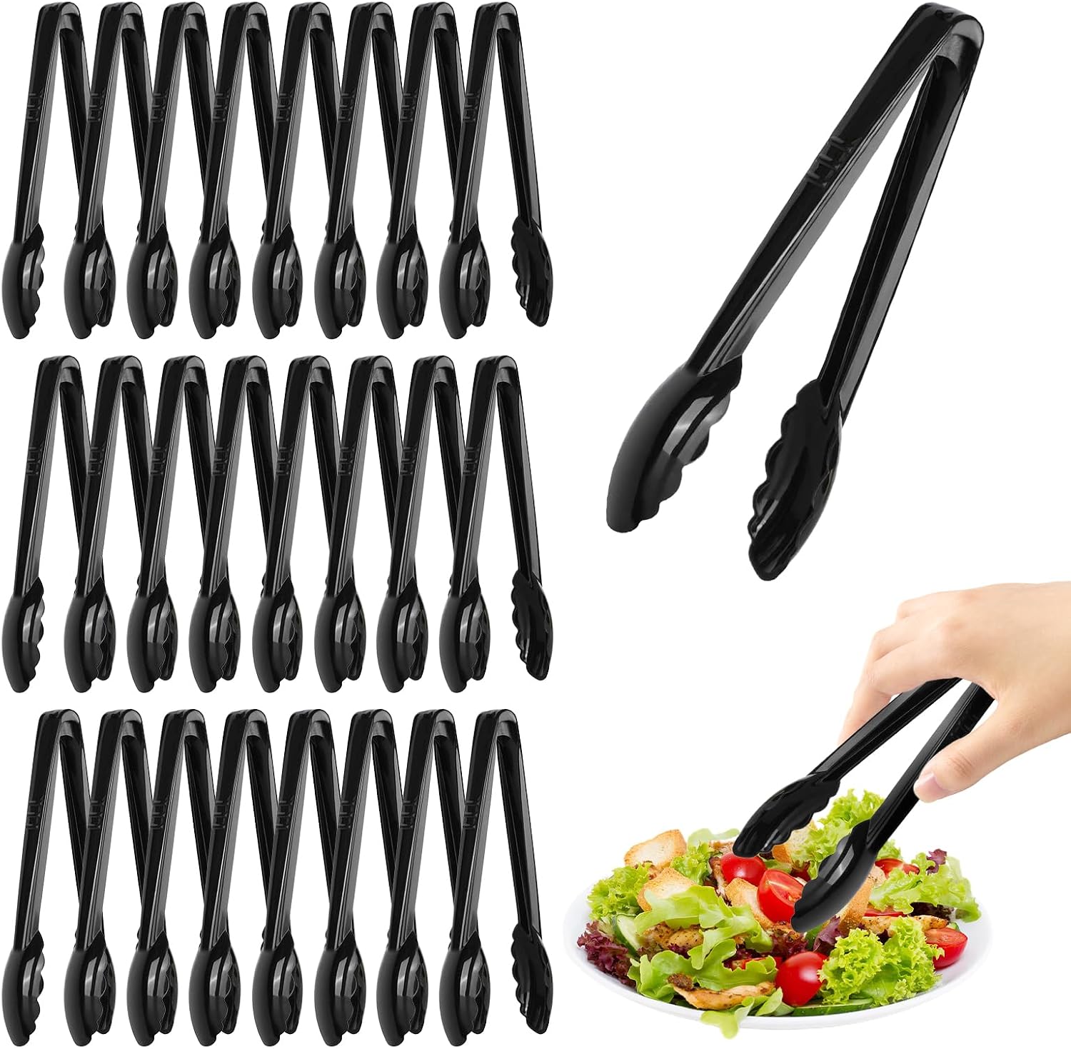 UgyDuky 24Pcs Plastic Serving Tongs Bulk