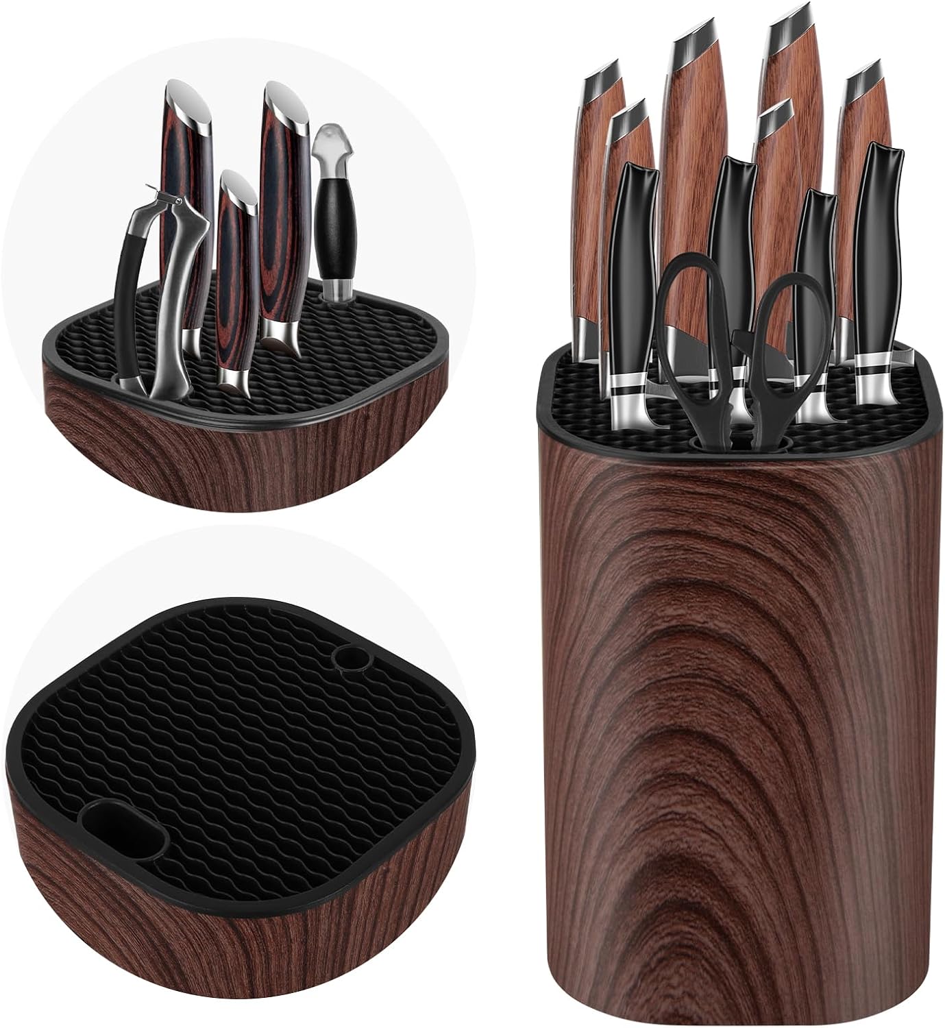 Ninonly Knife Block Without Knives 2 in 1 Detachable Kitchen Knife Holder