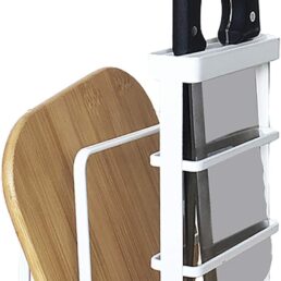 VANRA Metal Steel Cutting Board Holder Knife Block Kitchen Organizer