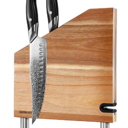 DRAGON RIOT Magnetic Knife Block, Acacia Wood Magnetic Knife Holder