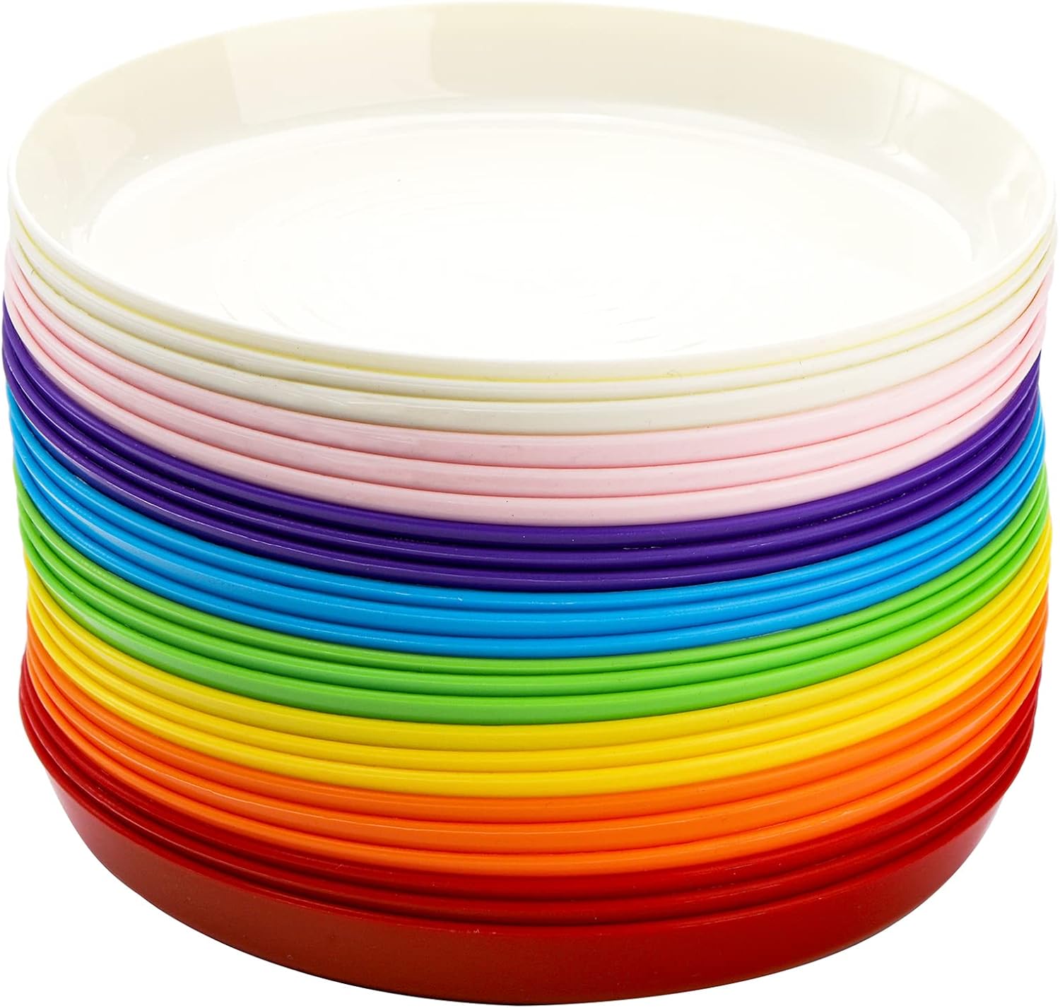 Assorted Colors Plastic Salad Plates