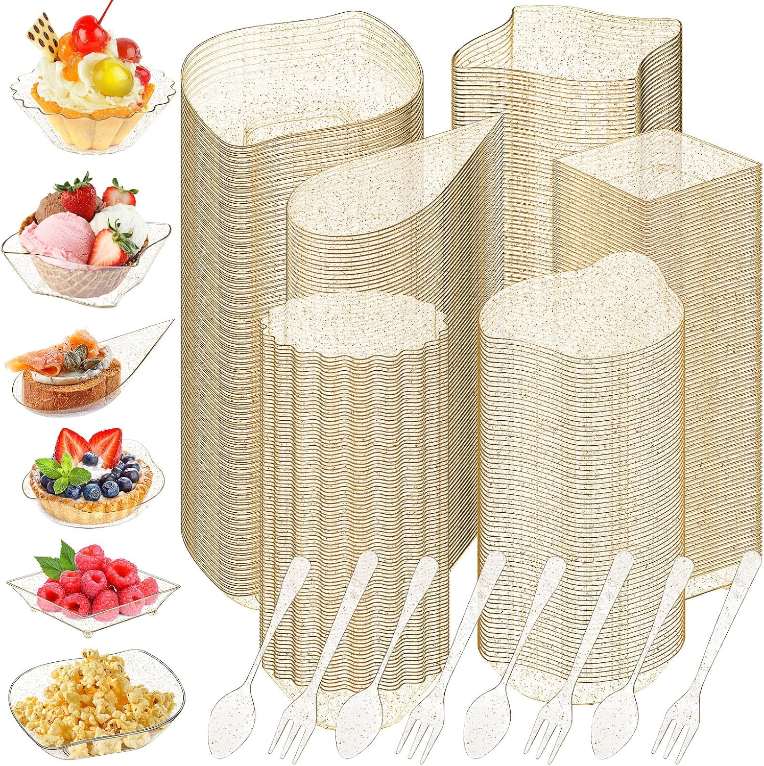 600 Pcs Mini Disposable Appetizer Plates Set