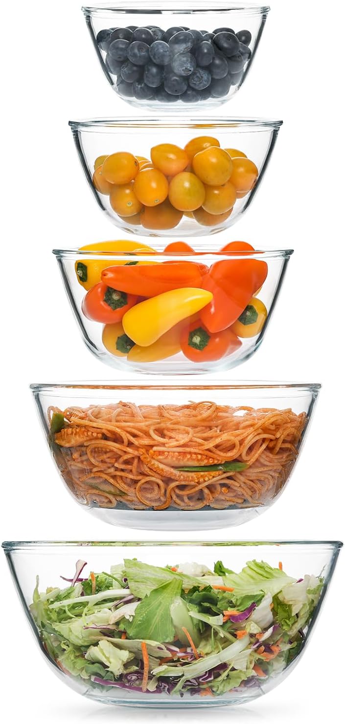 5pc Glass Mixing Bowls Sets