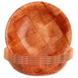 6 Pcs Wooden Salad Bowl