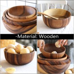Wooden Salad Bowl Set