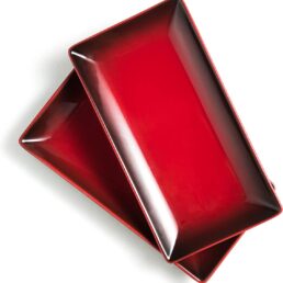 Red Porcelain Serving Tray