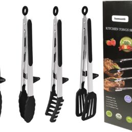 4 pack kitchen tong set