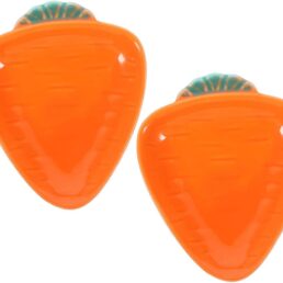 2pcs Ceramic Carrot Shape Condiment Dish