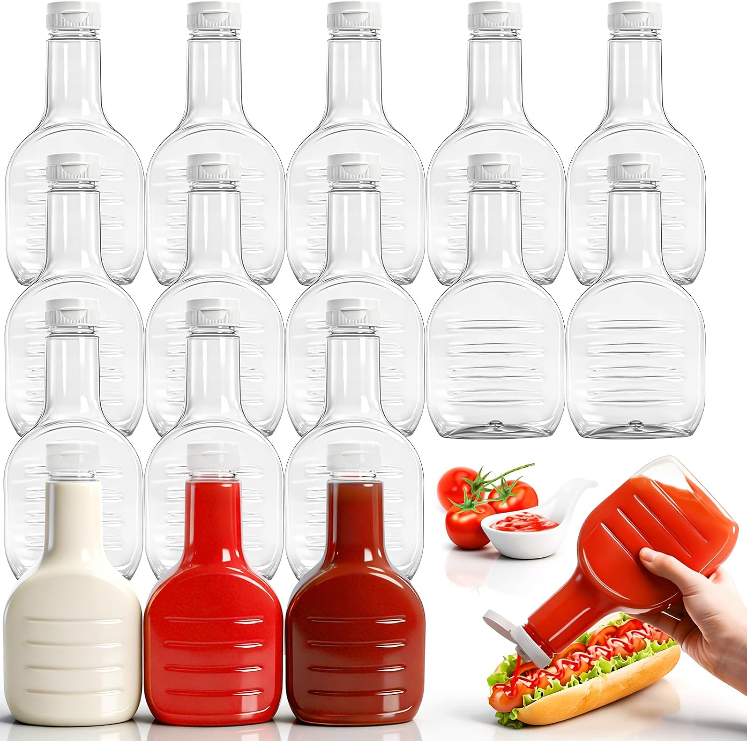 WRINGKIT 16 Pack Condiment Squeeze Bottles