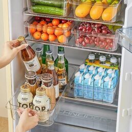 2Pack Roll Out Fridge Caddy Bins