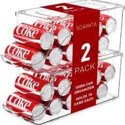 SCAVATA 2 Pack Stackable Refrigerator Organizer