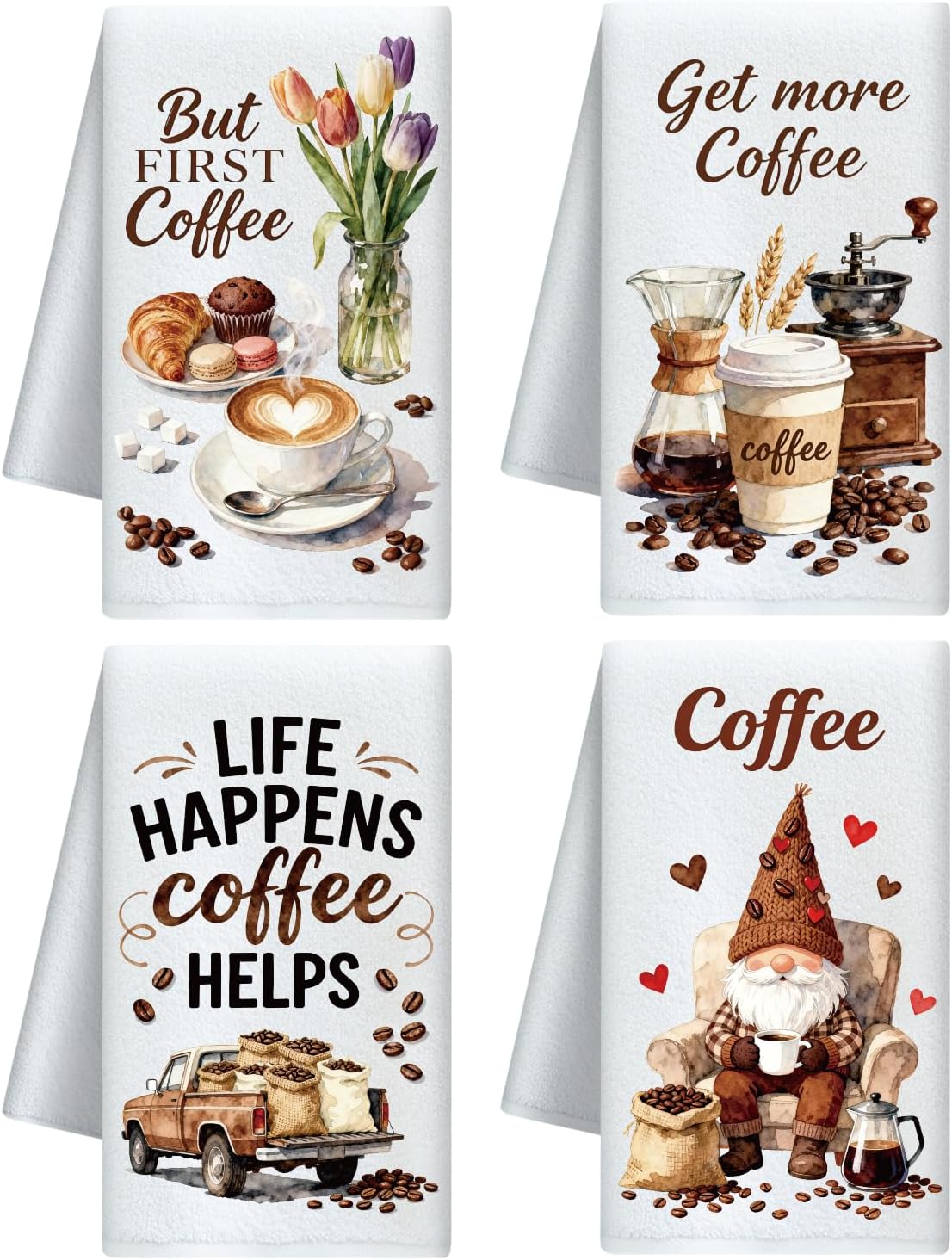 CUTHOLLOW Coffee Gnome Tea Towels