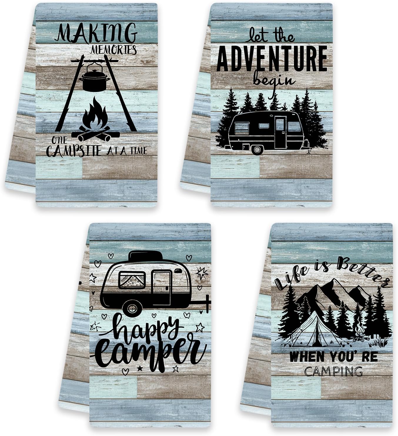 Camping Tea Towels Set of 4