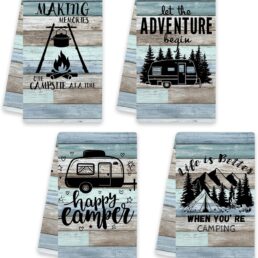 Camping Tea Towels Set of 4