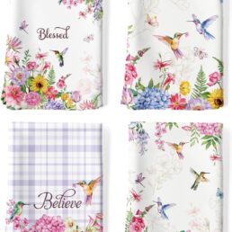 Spring Summer Bird Floral Tea Towels