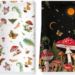 Boho Mushroom Microfiber Kitchen Towels