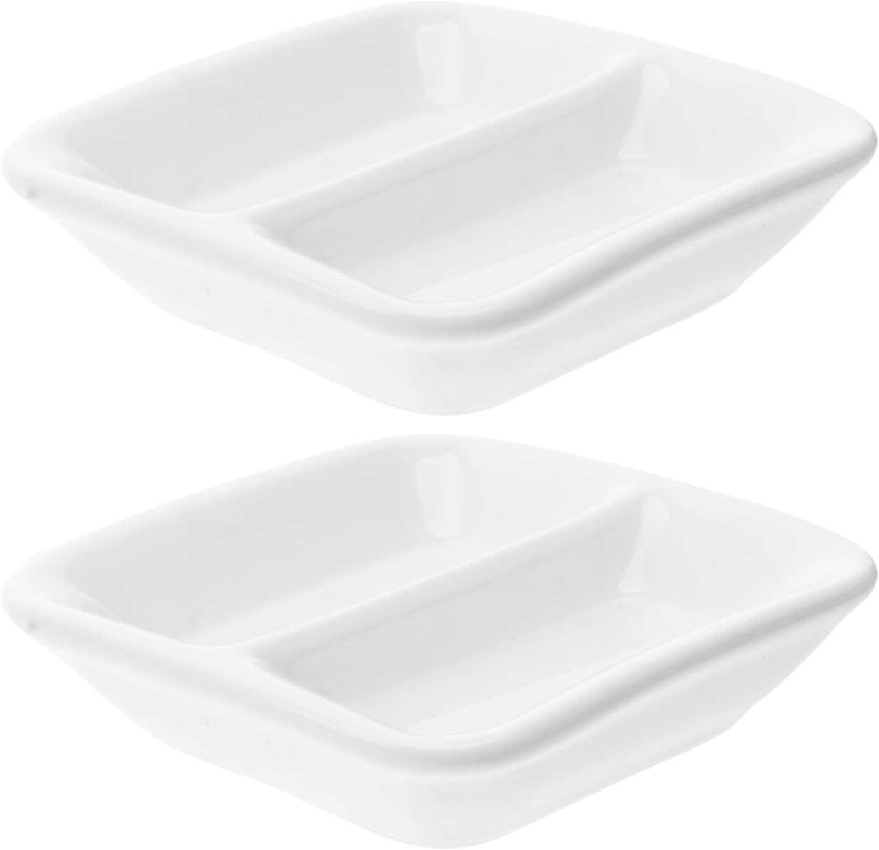 Healifty Ceramic Divided Sauce Dishes