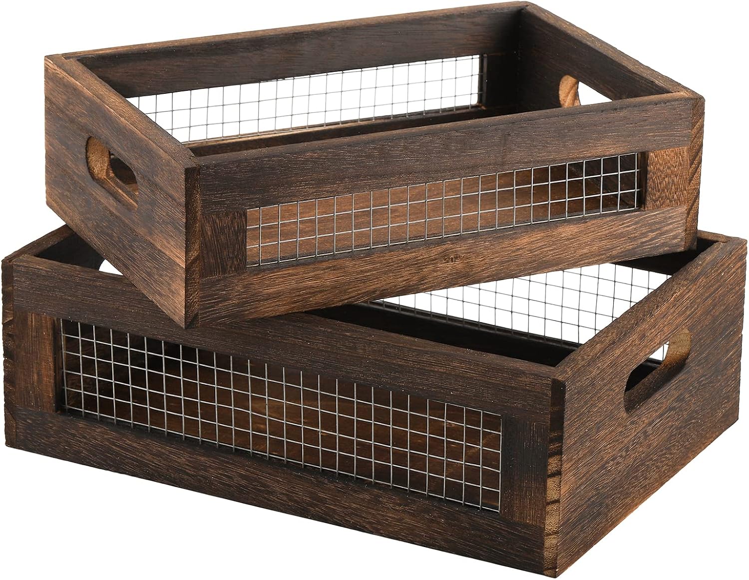 Wooden Nesting Bread Basket Set