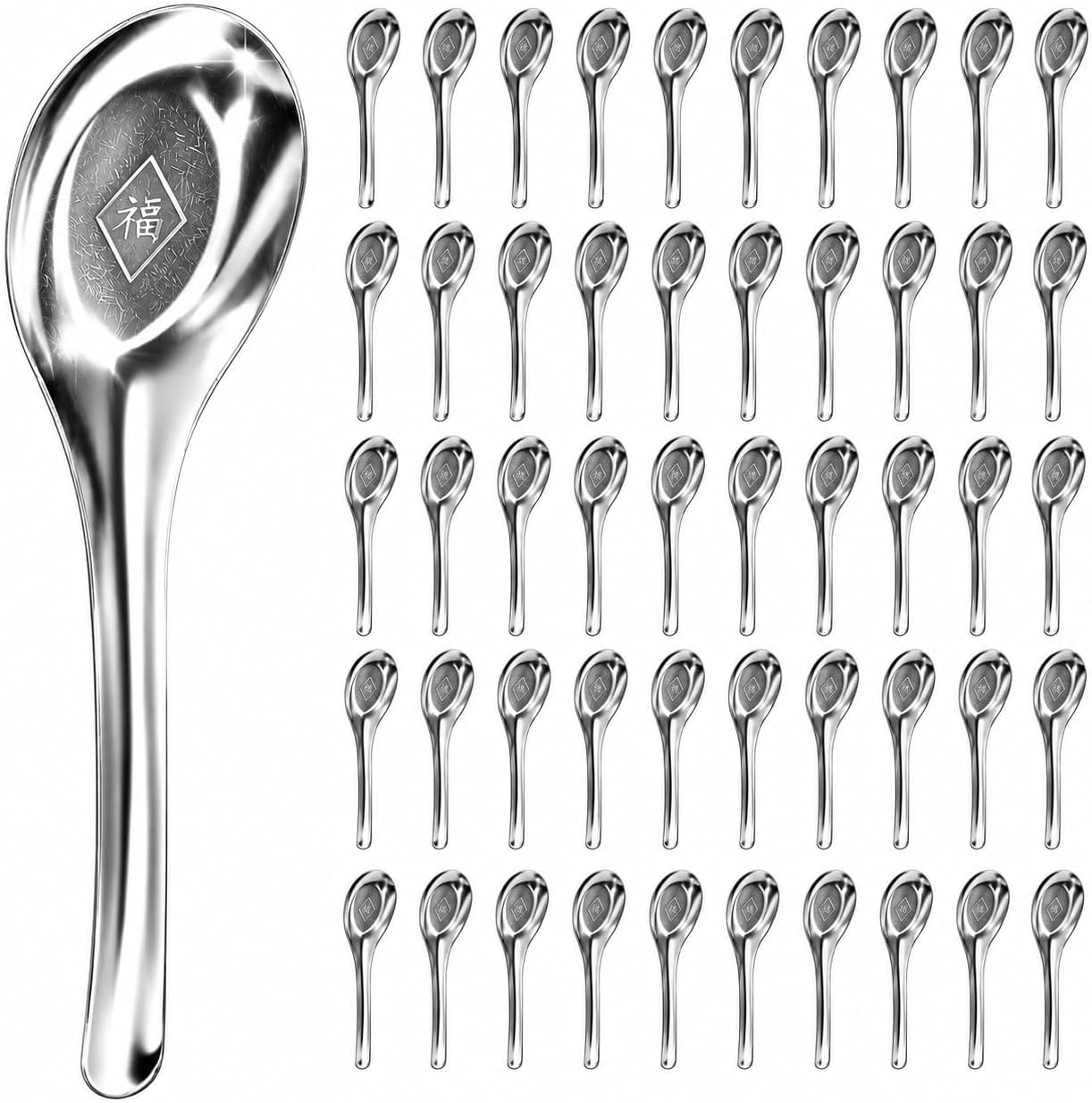 50 Pieces Stainless Steel Soup Spoons