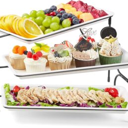 Lifewit 3 Tiered Tray Stand for Party Entertaining, 14"×6.5" Serving Platters and Trays