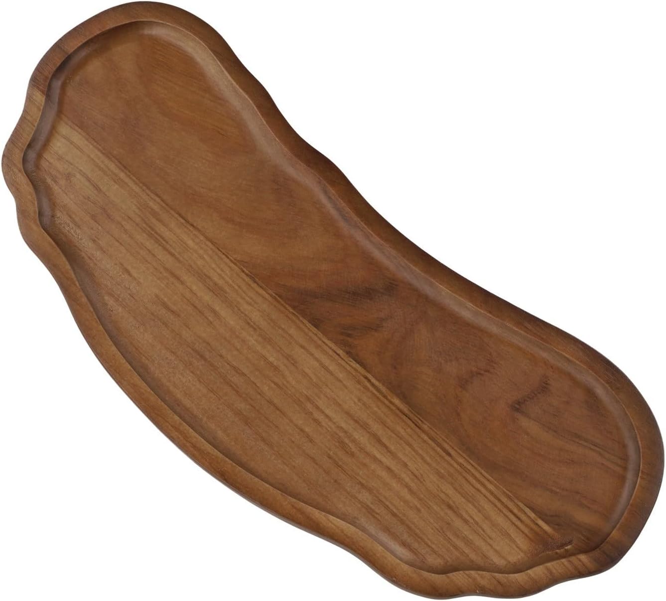 Irregular Oval Wooden Serving Tray,Solid Wood Dinner Plate