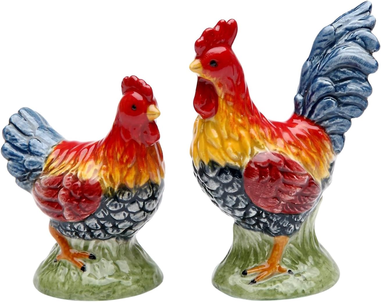 ATD 61828 2.5″ Multicolored Chicken and Rooster Salt and Pepper Set