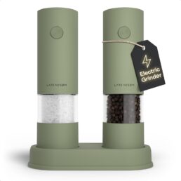 LARS NYSØM Electric Salt and Pepper Grinder Set I Automatic Salt and Pepper Mills