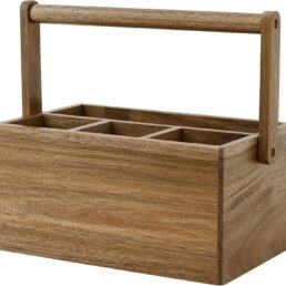 Utensil Condiment Bamboo Holder