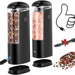 Rechargeable Salt and Pepper Grinder Set - Automatic Electric Salt and Pepper Mill